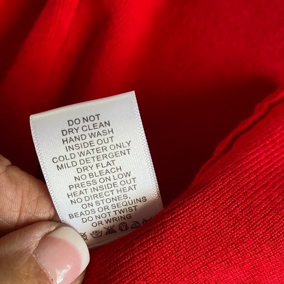 Berek Red Sweater Gold Beads Shawl Collar Fill Zip - Picture 11 of 11